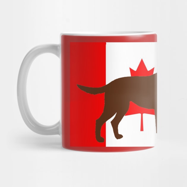 chocolate lab color silhouette on flag by Wanderingangel